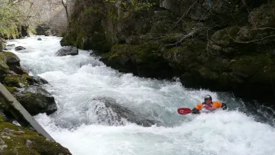 Gian à la fin de la dernière rapide de la gorge.